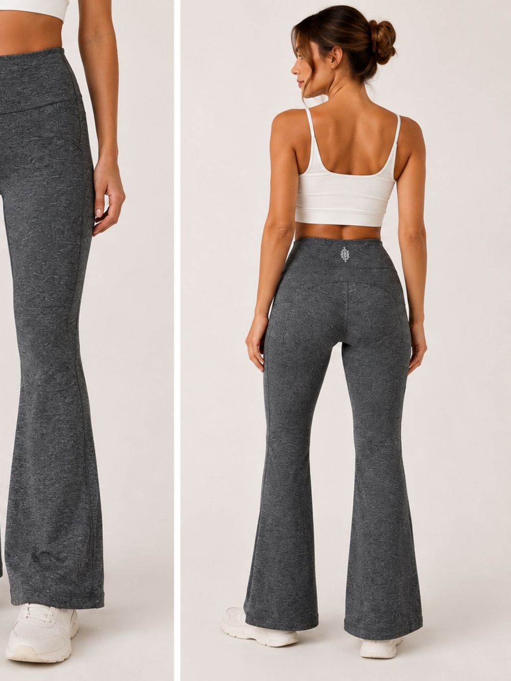 FP Movement Free People Heather Gray High Rise Flare Leggings
